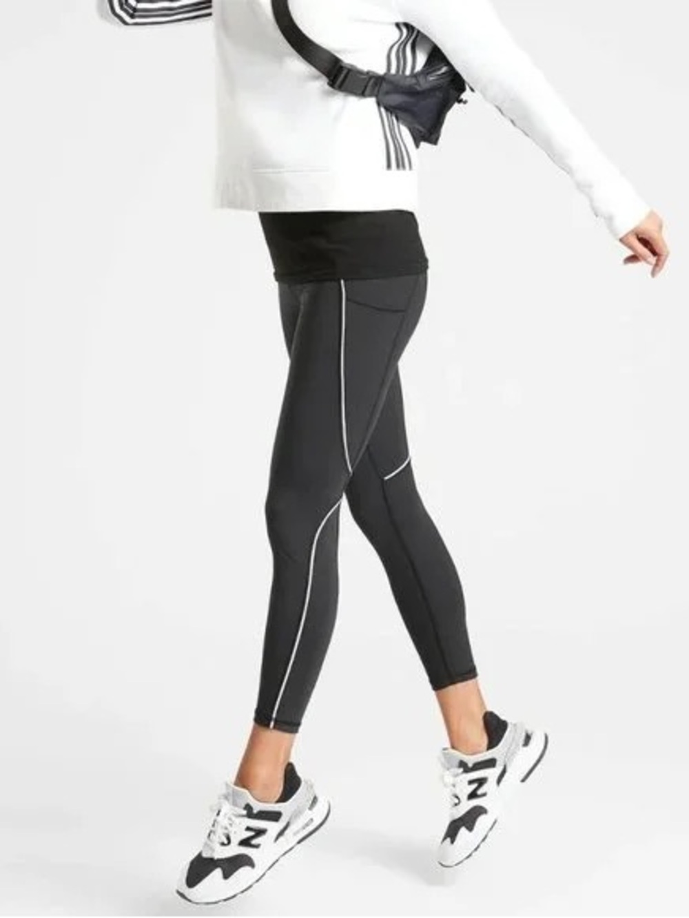 Athleta Tailwind‎ Reflective Black Leggings